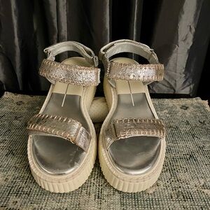 Dolce Vita Silver wedge sandal with adjustable straps size 7